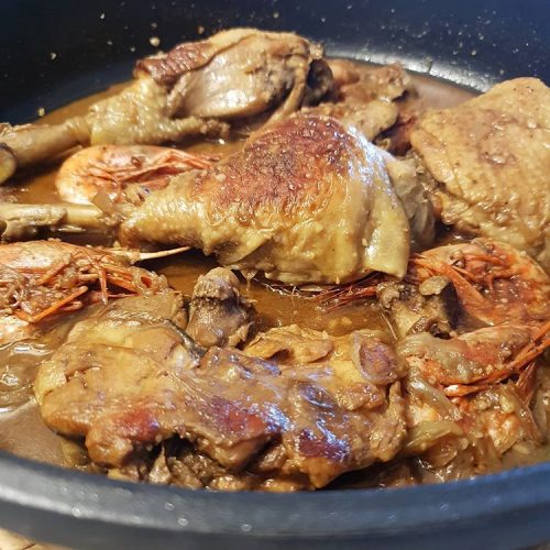Pollastre amb gambes