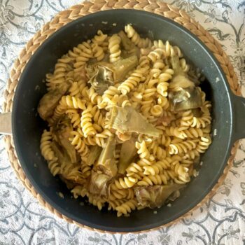 Recepta de la pasta amb carxofes i formatge